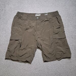 COLEMAN Dark Green 100% Nylon Cargo Shorts Medium Outdoors Camping Lightweight